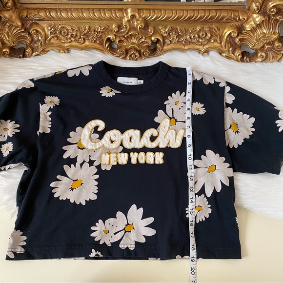 Coach Floral Cropped Signature Script T Shirt - Picture 10 of 12